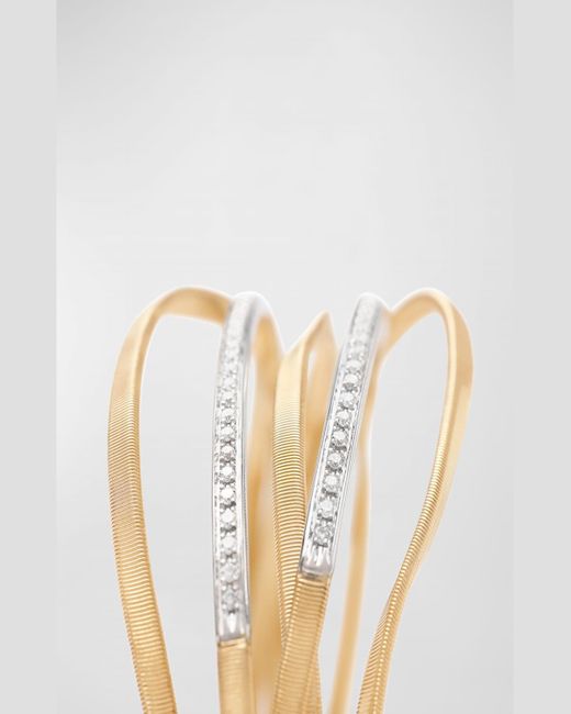 Marco Bicego Metallic 18K Marrakech 5 Strand Coil Bangle With Diamonds