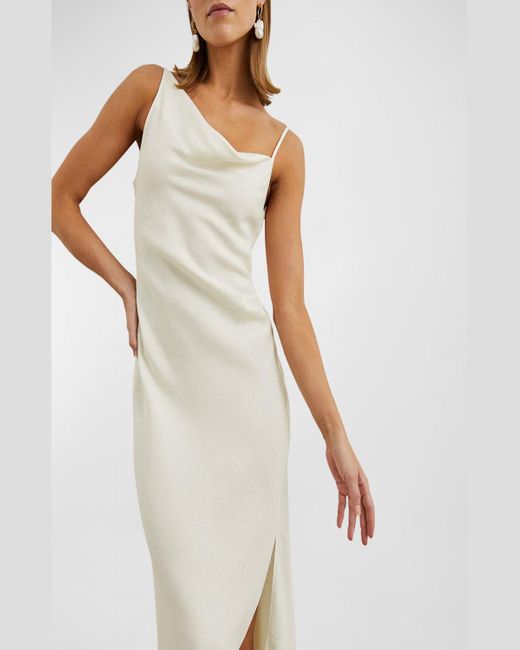 Rails White Jackie Asymmetric Midi Slip Dress
