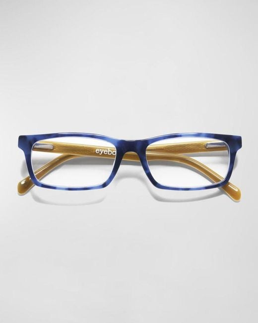 Eyebobs Metallic Number Cruncher Rectangle Acetate Reader Glasses