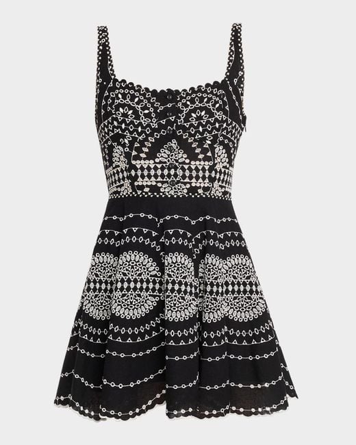 Charo Ruiz Black Winnie Embroidered Mini Dress