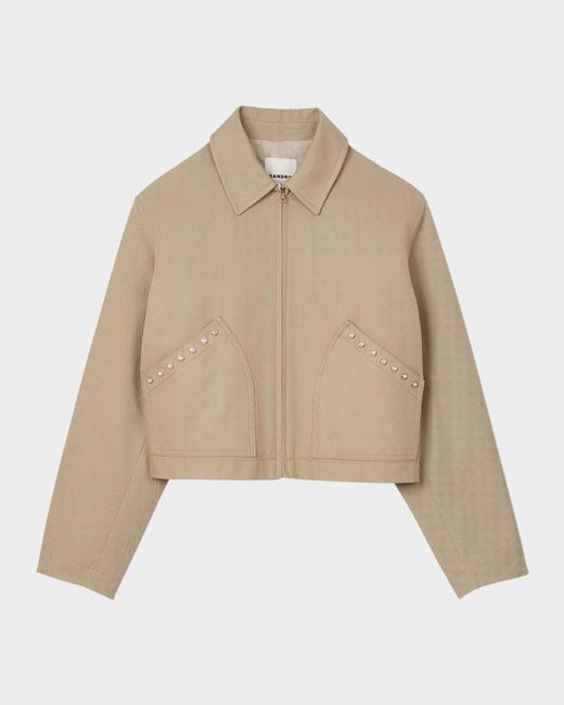 Sandro Natural Marais Canvas Utility Jacket