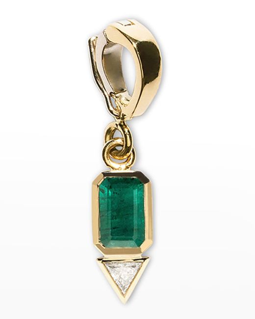 Azlee Green Emerald And Trillion Small Diamond Charm