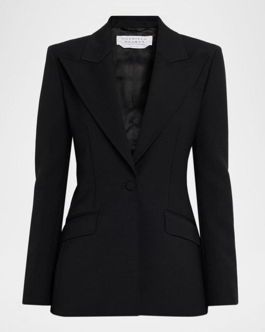 Gabriela Hearst Black Leiva Single-Breasted Blazer Jacket