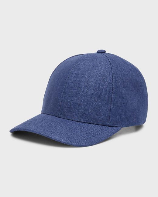 Varsity Headwear Blue Linen 6-Panel Baseball Cap for men