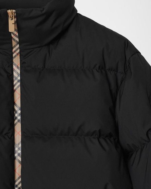 Burberry Black Apos;S Check-Zip Down Jacket for men