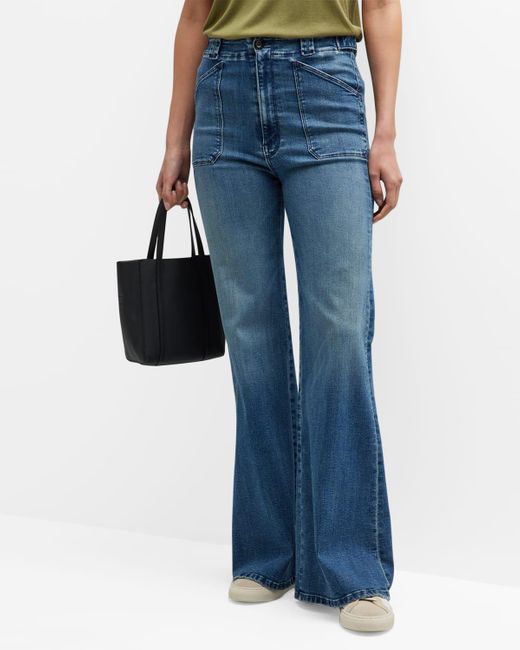 Mother The Elbow Grease Roller Sneak Jeans in Blue | Lyst