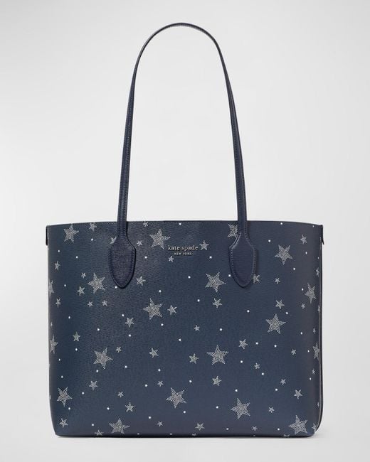 Kate Spade Blue Bleecker Large Starlight-Print Tote Bag