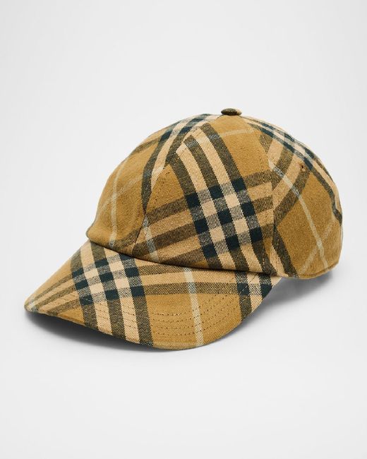 Burberry Vintage Check-Print Cotton Baseball Cap in Metallic | Lyst