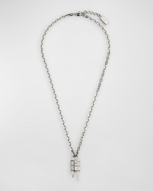 Givenchy White Mini Lock Necklace