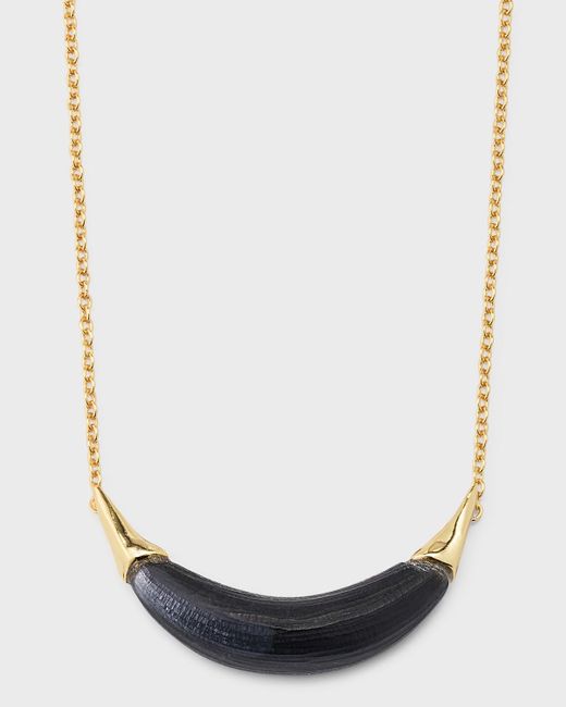 Alexis White Capped Crescent Lucite Necklace