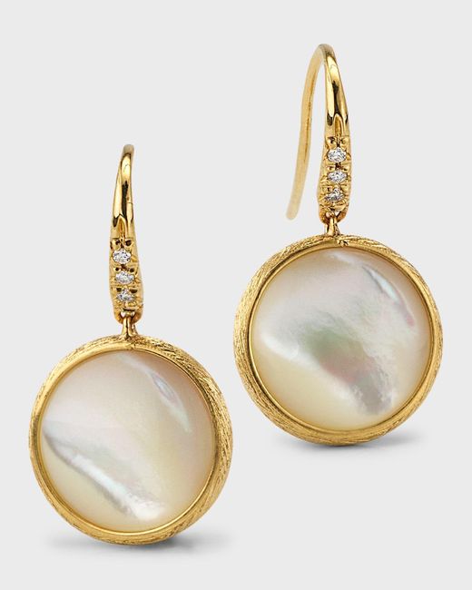 Marco Bicego Metallic Jaipur Color Drop Earrings With Diamonds And Mother-of-pearl