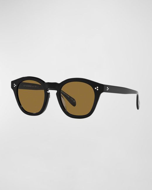 Oliver Peoples Black Boudreau L.a. Round Acetate & Plastic Sunglasses