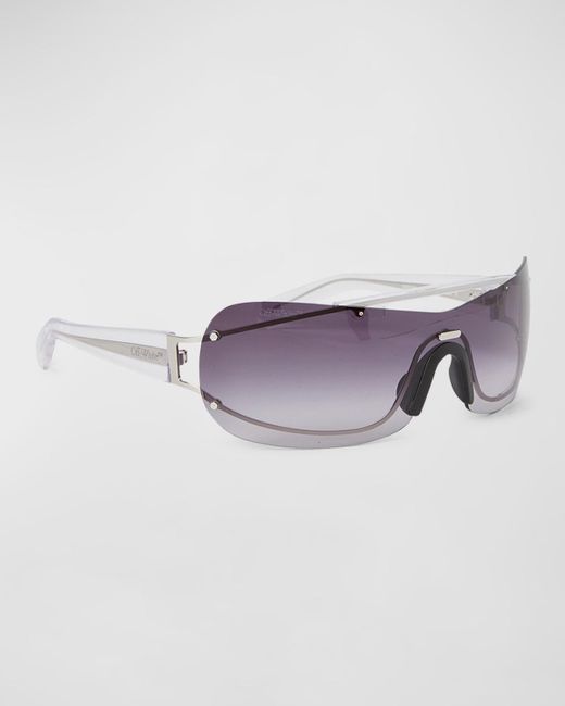 Off-White c/o Virgil Abloh Metallic Big Wharf Shield Sunglasses for men