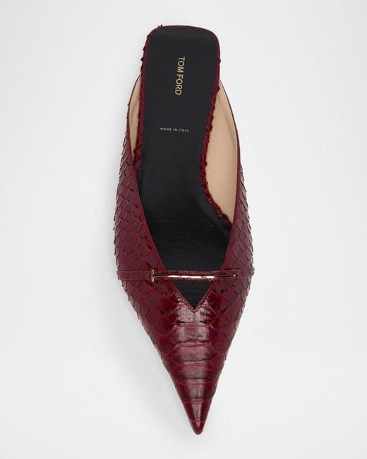 Tom Ford Multicolor Croc-Effect Leather Flat Mules