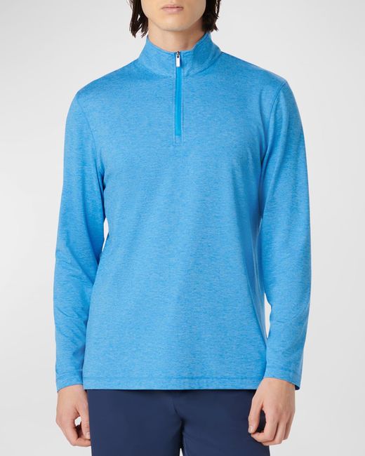 Bugatchi Blue Uv50 Performance Quarter-Zip Sweater for men