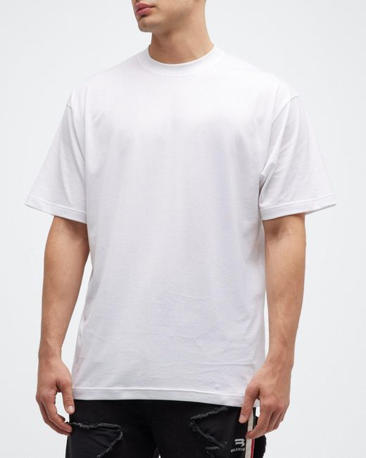 Balenciaga White Care Label-print Medium Fit T-shirt