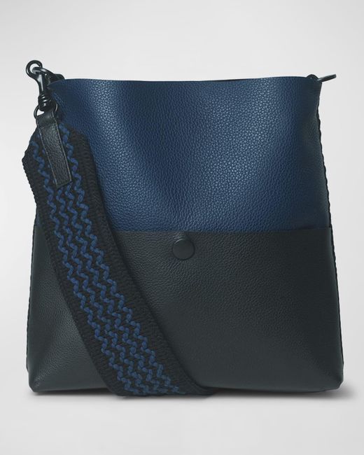 Callista Grained Leather Slim Messenger Bag in Blue Lyst