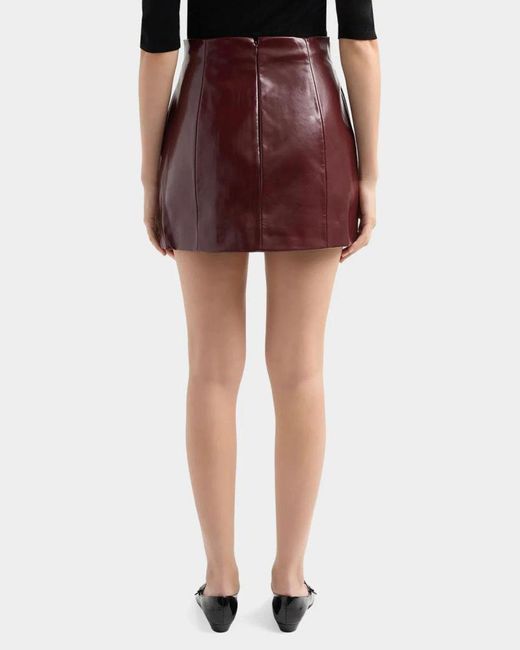 AKNVAS Purple Cherry Faux Leather Mini Skirt