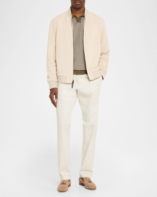 Bugatchi Natural Apos;S Soft Touch Reversible Baseball Jacket for men