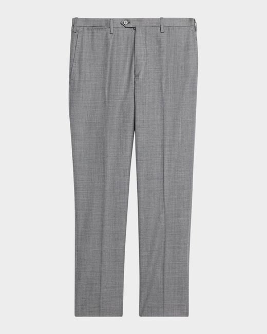 Kiton Gray Apos;S Wool Twill Flat-Front Trousers for men