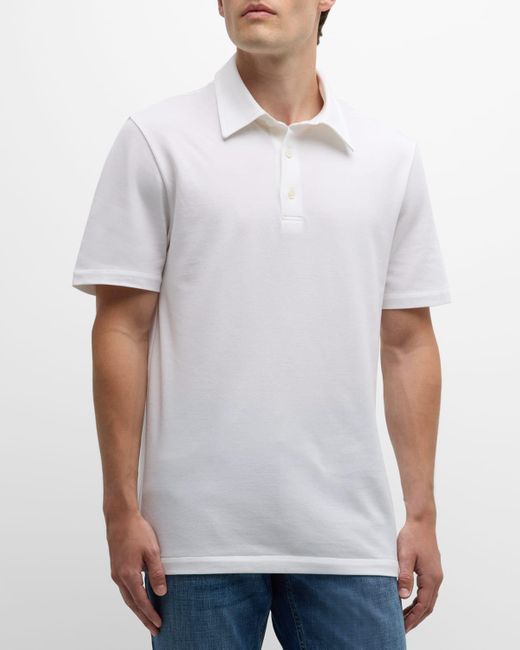 Brioni White Cotton Jersey Polo Shirt for men