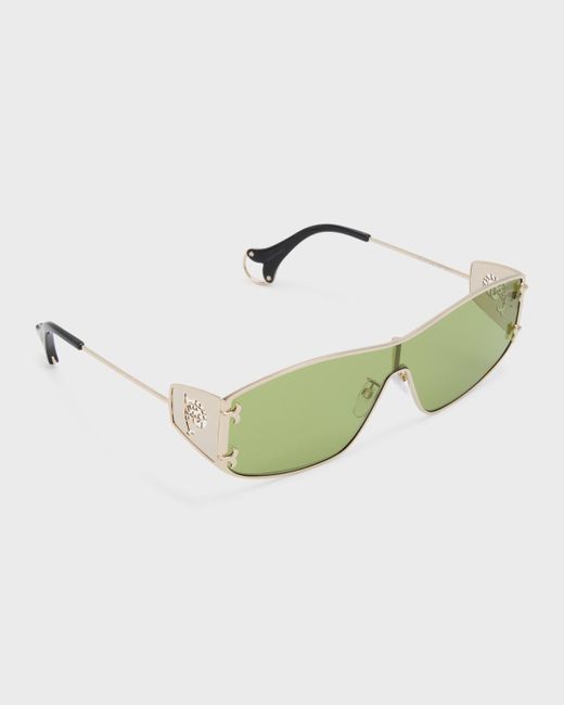 Emilio Pucci Multicolor Metal & Acetate Shield Sunglasses