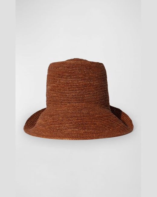Janessa Leone Brown Felix Large Brim Straw Hat