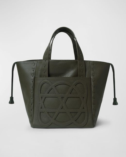 Callista Green Cleo Grained Leather Top-Handle Bag