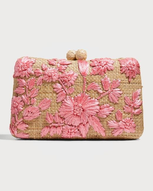 Serpui Pink Charlotte Flower Chain Shoulder Bag