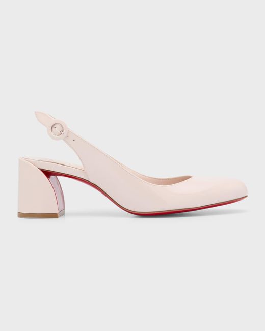 Christian Louboutin Pink So Jane Patent Red Sole Slingback Pumps