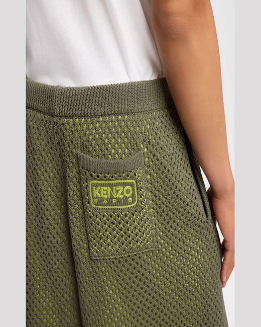 KENZO Green Mesh Bermuda Shorts for men