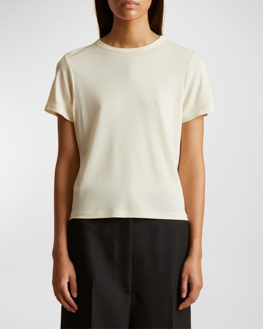 Khaite White Emmylou Short-Sleeve Cotton T-Shirt