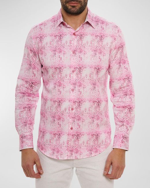 Robert Graham Pink Dreamweaver Woven Sport Shirt for men