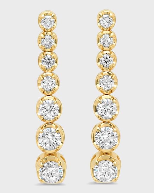 Jennifer Meyer Metallic 18k Gold 7-diamond Tennis Stud Earrings