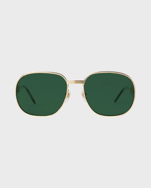 Casablancabrand Green Logo Mixed-media Round Sunglasses