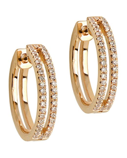 Bridget King Jewelry Metallic 14k Open Bar Diamond Huggie Earrings