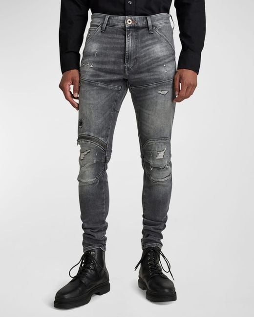 G-Star RAW Gray 5620 Elwood 3D Skinny Jeans for men