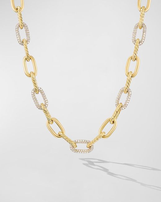 David Yurman Metallic Madison Chain Necklace With Diamonds In 18k Gold, 11mm, 18.5"l