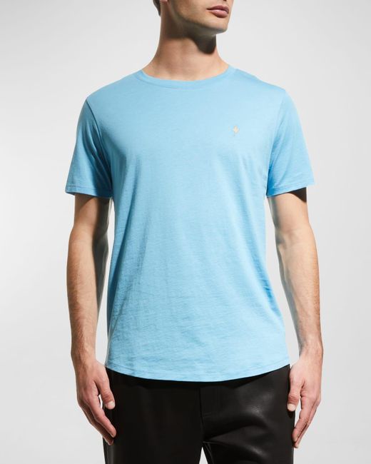 Jared Lang Blue Lightning Bolt Pima Cotton T-Shirt for men