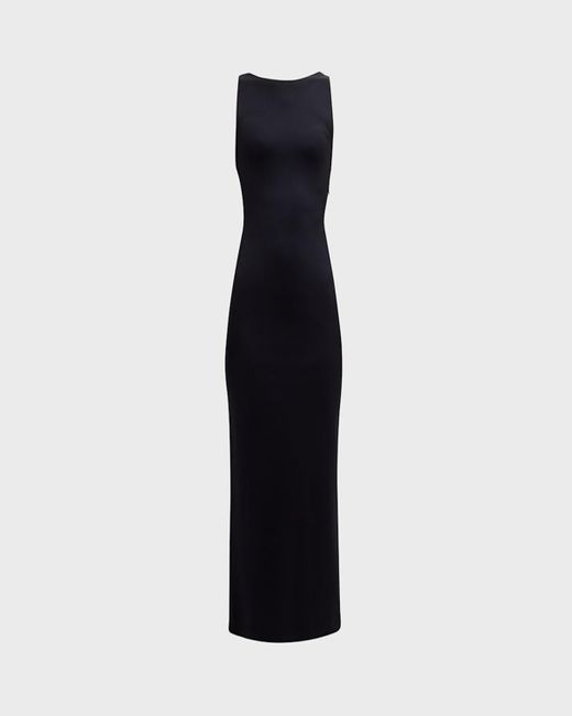 Emporio Armani Black Sleeveless Open-Back Jersey Maxi Dress