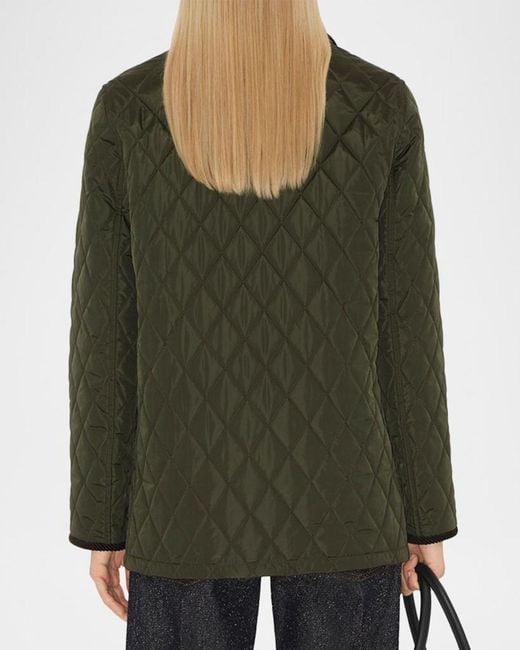Burberry Green Quilted Barn Jacket