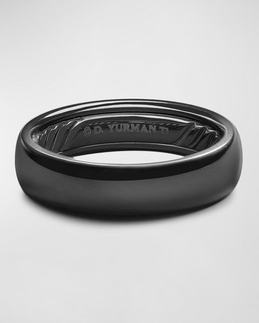 David Yurman Black Dy Classic Band Ring In Titanium, 6mm for men