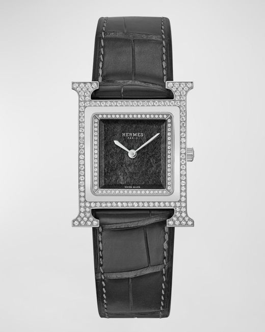 Hermès Gray Heure H Watch, 30 Mm