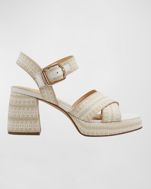 Marc Fisher Metallic Woven Textile Ankle-Strap Sandals