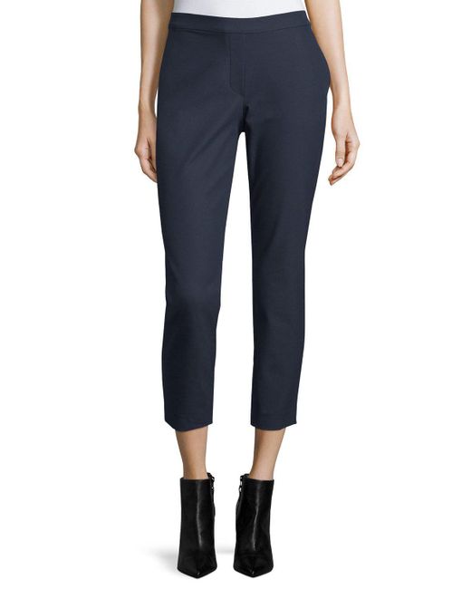 Theory Cotton Thaniel Approach Cropped Slim Pants in Light Navy (Blue ...