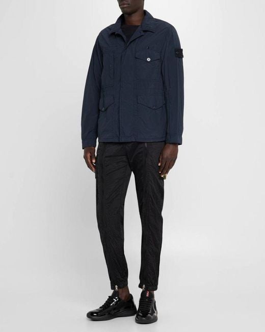 Stone Island Blue Apos;S Ghost Nylon Field Jacket for men