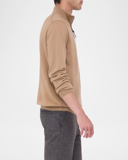 Bugatchi Brown Apos;S Wool Quarter-Zip Sweater for men