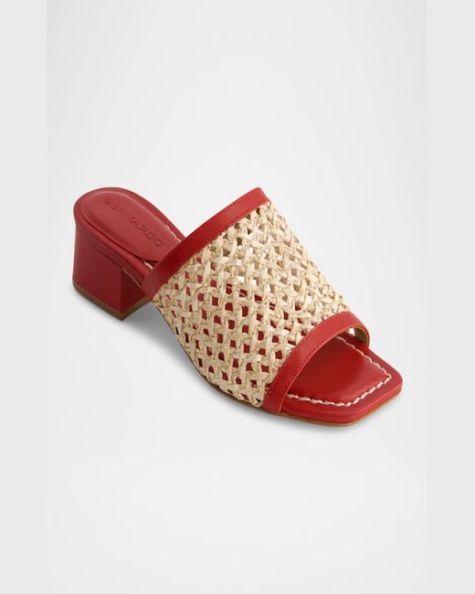 Bernardo White Jenne Raffia Slide Sandals
