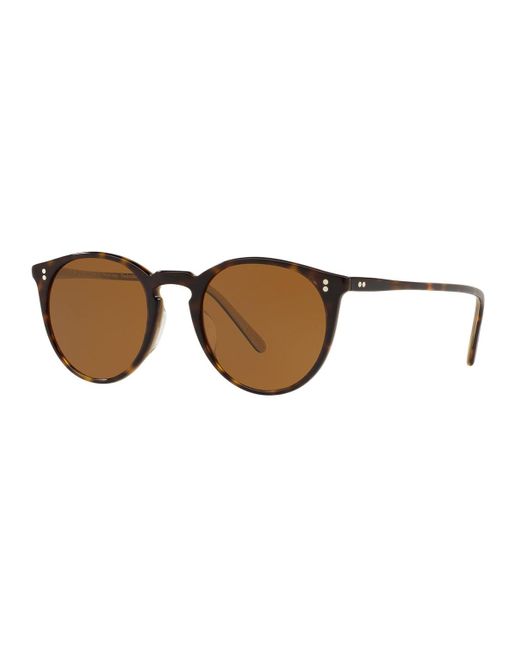 Oliver Peoples Brown O'malley Round Acetate Sunglasses