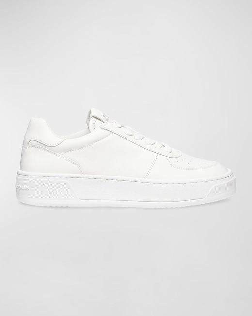 Stuart Weitzman White Leather Courtside Low-top Sneakers